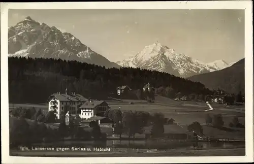Ak Igls Innsbruck in Tirol, Lansersee gegen Series u. Habicht