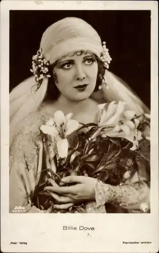 Ak Schauspielerin Billie Dove, Als Braut