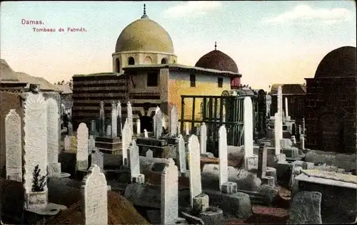 Ak Damas Damaskus Syrien, Tombeau de Fatmeh, Friedhof, Gräber