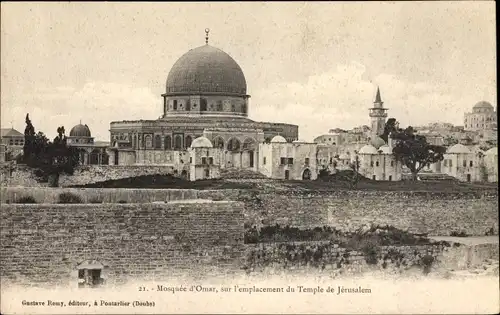 Ak Jerusalem Israel, Mosquee d´Omar, sur l´emplacement du Temple de Jerusalem