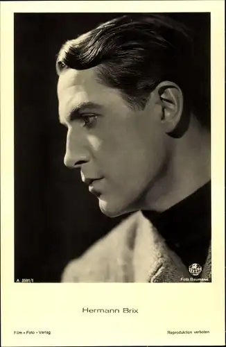 Ak Schauspieler Hermann Brix, Portrait im Profil