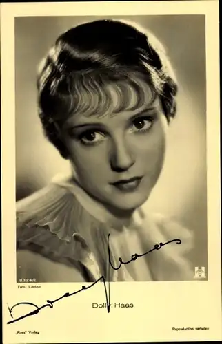 Ak Schauspielerin Dolly Haas, Portrait