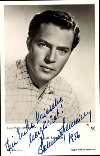 Ak Schauspieler Helmuth Schneider, Portrait, Autogramm