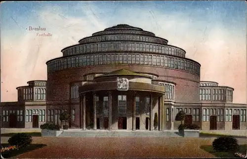 Ak Wrocław Breslau Schlesien, Festhalle