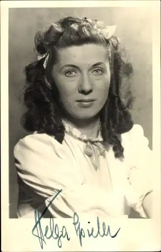 Foto Ak Schauspielerin Helga Spieler, Portrait, Autogramm