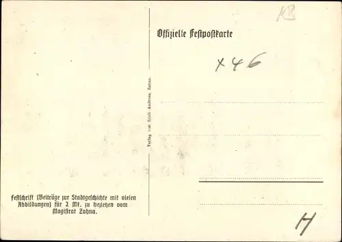 Passepartout Ak Zahna an der Elster, Rathaus, Stadtkirche, Sechsjahrhundert-Feier 1326-1926