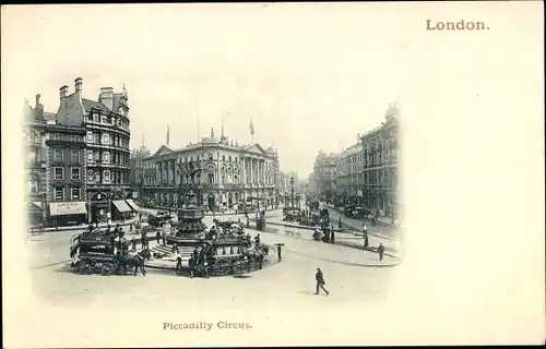 Ak London England, general view of Piccadilly Circus