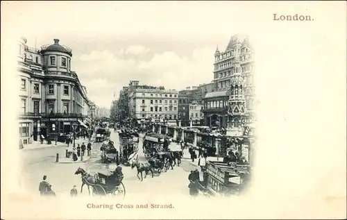 Ak London England, Charing Cross and Strand