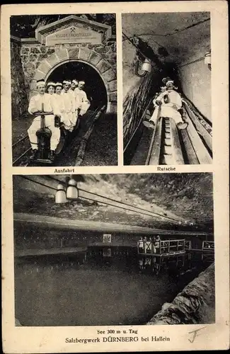 Ak Dürnberg Hallein in Salzburg, Salzbergwerk, Ausfahrt, Rutsche