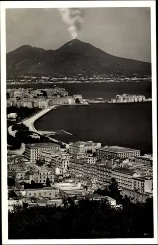 Ak Napoli Campania, Golf mit Häusern und dem Vesuv