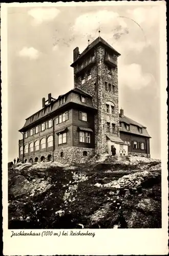 Ak Ještěd Jeschken Region Reichenberg, Jeschkenhaus, Außenansicht