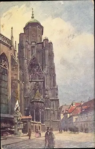 Künstler Ak Reuss, R., Wien, Stephanskirche, Turm