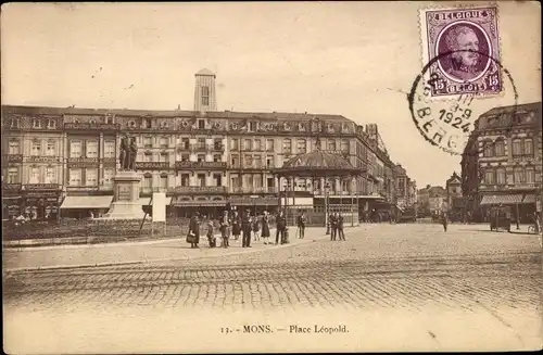 Ak Mons Wallonien Hennegau, Place Leopold