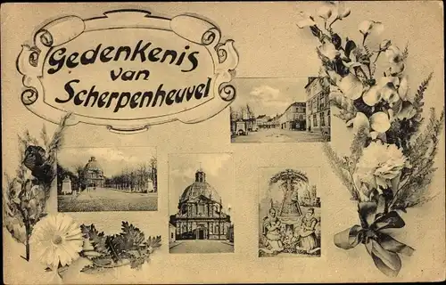 Ak Scherpenheuvel Zichem Flämisch Brabant, Stadtansichten, Blumenstrauß, Basilique