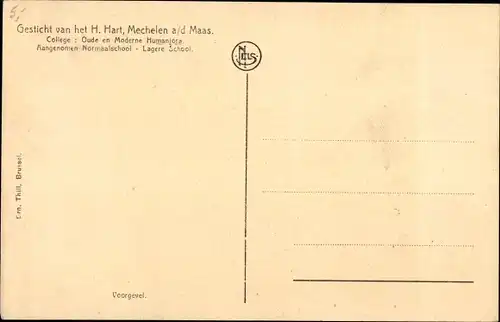 Ak Mechelen Flandern Limburg, College, Oude en Moderne Humaniora, Voorgevel