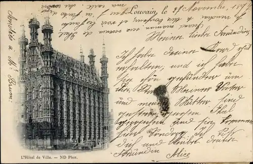 Ak Louvain Leuven Flämisch Brabant, Hotel de Ville