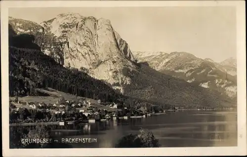 Ak Salzkammergut Oberösterreich, Grundlsee mit Backenstein