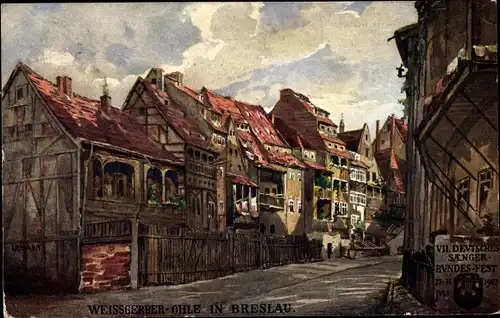 Künstler Ak Irmann, Wrocław Breslau Schlesien, Weißgerber Ohle, VII. Sängerbundesfest 1907