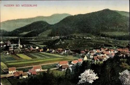 Ak Husseren Hüsseren Wesserling Elsass Haut Rhin, Vue generale