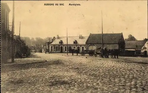 Ak Aubigny au Bac Nord, Marktplatz