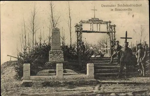 Ak Bouconville Meuse, Deutscher Soldatenfriedhof