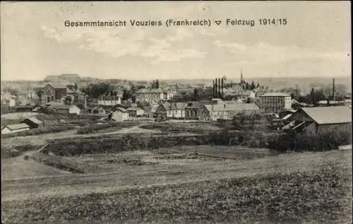 Ak Vouziers Ardennes, Feldzug 1914/15, Gesamtansicht