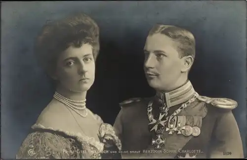 Ak Eitel Friedrich Prinz von Preußen, Herzogin Sophie Charlotte von Oldenburg