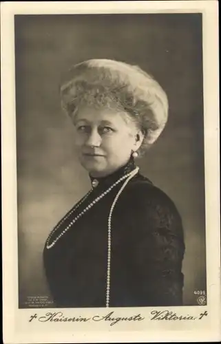 Ak Kaiserin Auguste Viktoria, Trauerkarte zum Tod 1921