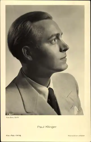 Ak Schauspieler Paul Klinger, Portrait im Profil