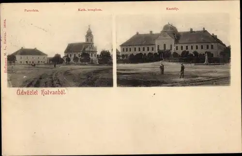 Ak Hatvan Hottwan Ungarn, Parochia, Kath. templom, Kastely