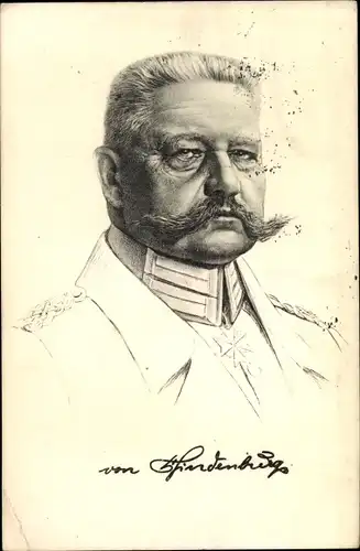 Ak Generalfeldmarschall Paul von Hindenburg, Portrait