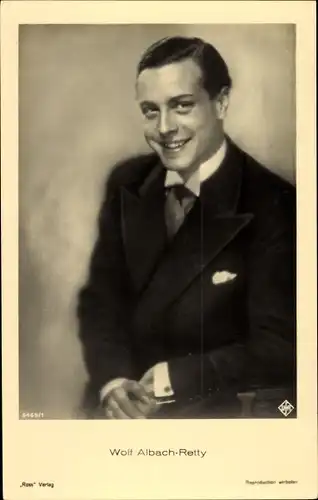 Ak Schauspieler Wolf Albach Retty, Portrait