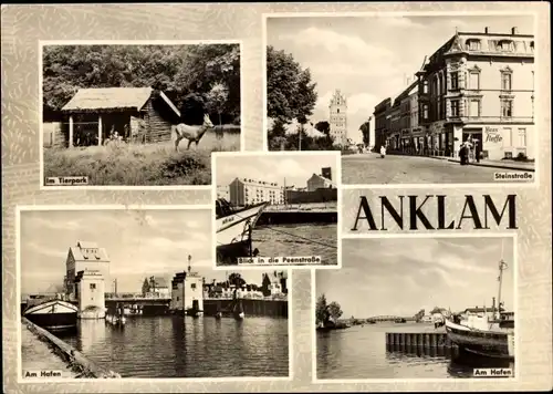 Ak Anklam in Mecklenburg Vorpommern, Hafen, Steinstraße, Tierpark