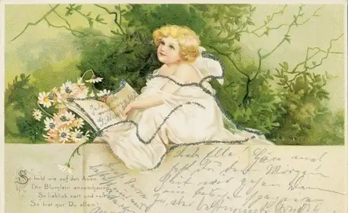 Glitzer Litho Engel, So lieblich zart und rein, so bist nur du allein