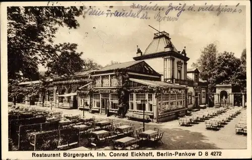 Ak Berlin Pankow, Restaurant Bürgerpark
