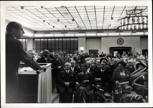 Foto Ak Essen im Ruhrgebiet, Einweihung der Bank, Festakt, Redner, Juni 1950