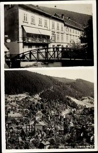 Ak Bad Wildbad im Schwarzwald, Gasthof zum Goldenen Ross, Ortspartie