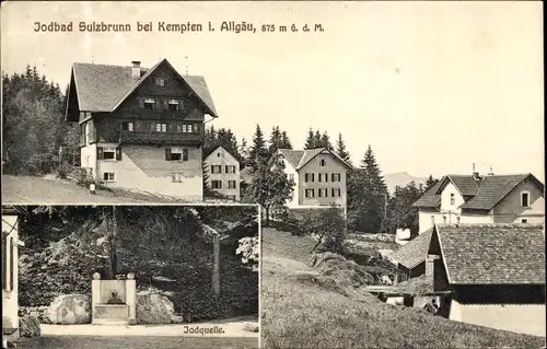Ak Sulzbrunn Sulzberg im Oberallgäu, Blick auf den Ort, Jodquelle