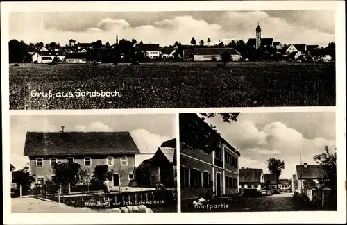 Ak Sandsbach Herrngiersdorf Niederbayern, Dorfpartie, Handlung von Joh. Schindlbeck