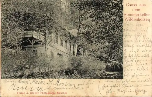 Ak Wildenholzen Bruck in Oberbayern, Gasthaus Sommerkeller