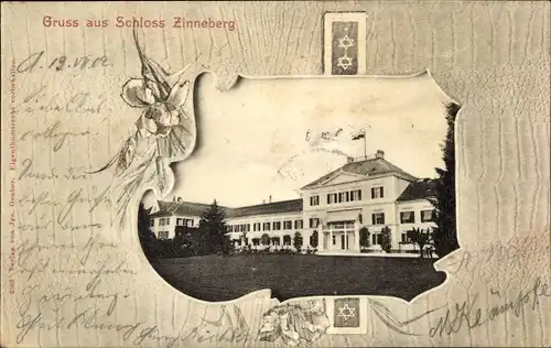 Passepartout Ak Zinneberg Glonn in Oberbayern, Blick auf das Schloss