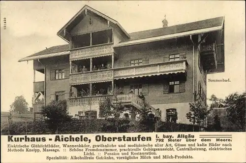 Ak Oberstaufen im Allgäu, Kurhaus Aichele, Sonnenbad