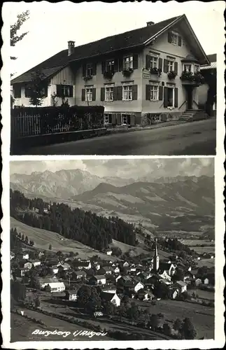 Foto Ak Burgberg im Allgäu, Totalansicht der Ortschaft, Straßenpartie