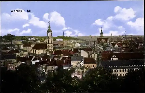 Ak Werdau in Sachsen, Panorama