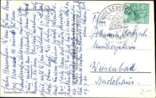 Ak Wolkenstein Erzgebirge, Teilansicht