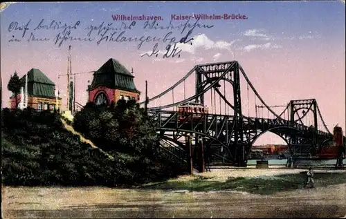 Ak Wilhelmshaven in Niedersachsen, Kaiser Wilhelm Brücke