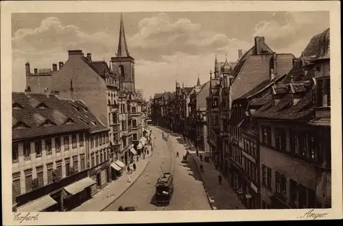 Ak Erfurt in Thüringen, Anger, Straßenbahn