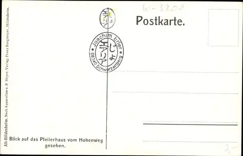 Künstler Ak Heyer, R., Hildesheim, Das Pfeilerhaus vom Hohenweg gesehen