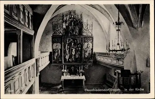 Ak Ehrenfriedersdorf im Erzgebirge, Kirche, Innenansicht