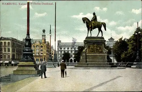 Ak Hamburg Mitte Neustadt, Kaiser Wilhelm Denkmal